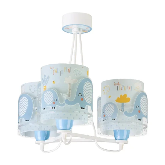 LAMPADA DA SOFFITTO 3 LUCI LITTLE ELEPHANT BLU