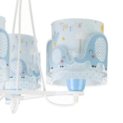 LAMPADA DA SOFFITTO 3 LUCI LITTLE ELEPHANT BLU