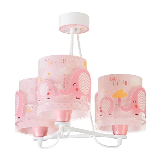 LAMPADA DA SOFFITTO 3 LUCI LITTLE ELEPHANT ROSA