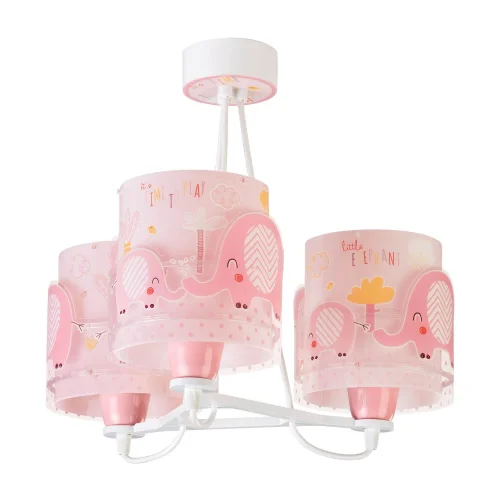 LAMPADA DA SOFFITTO 3 LUCI LITTLE ELEPHANT ROSA