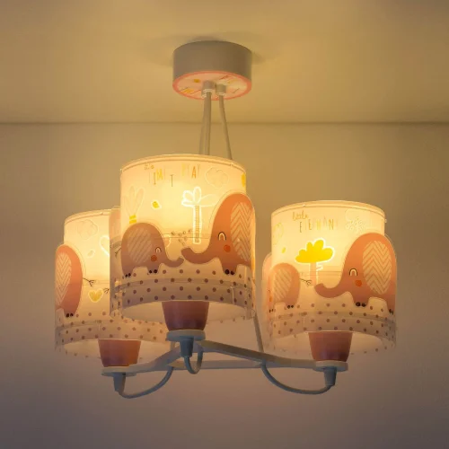 LAMPADA DA SOFFITTO 3 LUCI LITTLE ELEPHANT ROSA LAMPADA DA SOFFITTO 3 LUCI LITTLE ELEPHANT ROSA