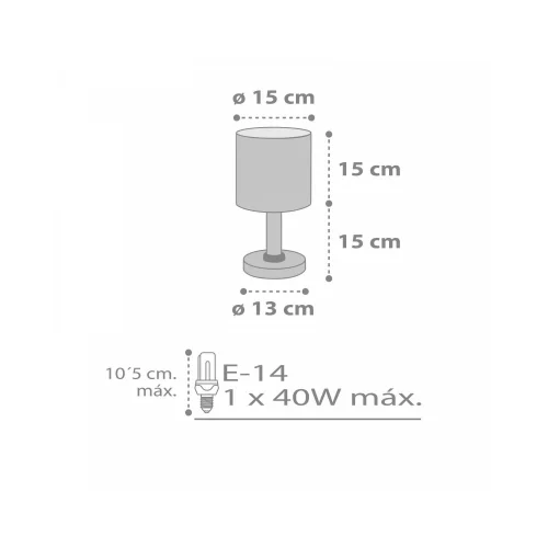 LAMPADA DA TAVOLO PER BAMBINI SWEET DREAMS GRIGIA