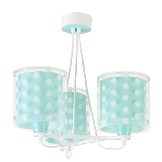 LAMPADA A SOSPENSIONE 3 LUCI TURCHESE DOTS 2