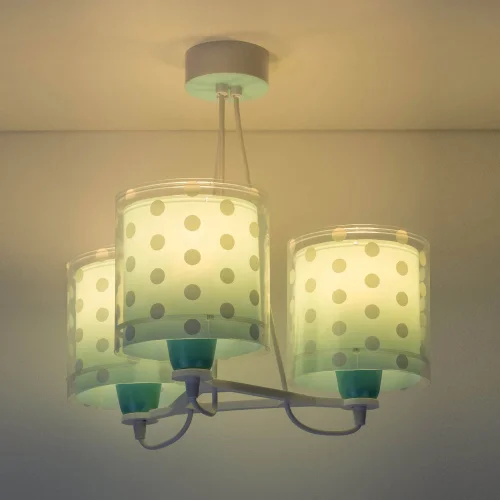LAMPADA A SOSPENSIONE 3 LUCI TURCHESE DOTS