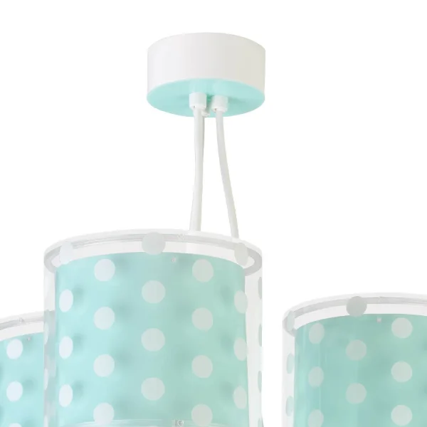 LAMPADA A SOSPENSIONE 3 LUCI TURCHESE DOTS