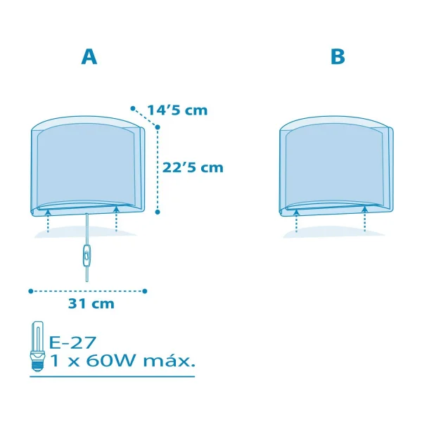 APPLIQUE DA PARETE LIGHT FEELING BLU