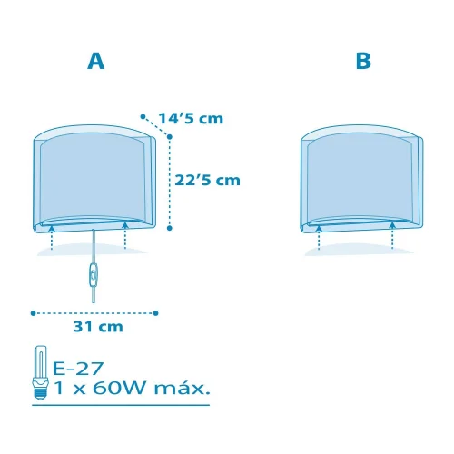 APPLIQUE DA PARETE LIGHT FEELING BLU