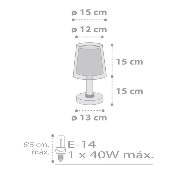LAMPADA DA TAVOLO LIGHT FEELING GRIGIA