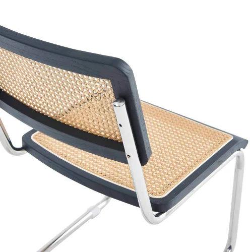 SEDIA WEBSTER IN RATTAN NERO PL