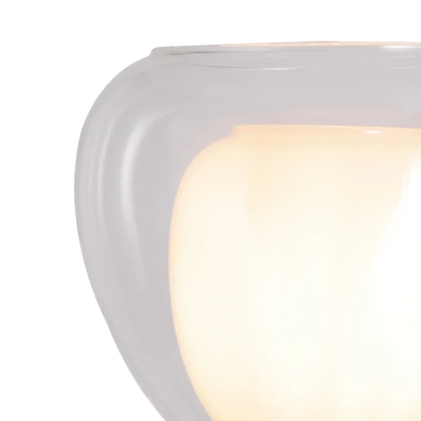 LAMPADA DA TAVOLO 1 LUCE VETRO ESTERNO TRASPARENTE VETRO INTERNO BIANCO Ø16,5 NOLINA