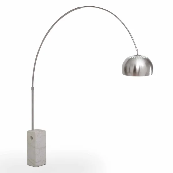 LÁMPARA DE PIE MÁRMOL NÍQUEL SATINADO OLMAR