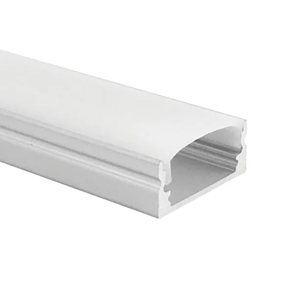 PROFILO IN ALLUMINIO PER STRISCIA LED SUPERFICIE CON COPERTURA OPACA 17x7mm
