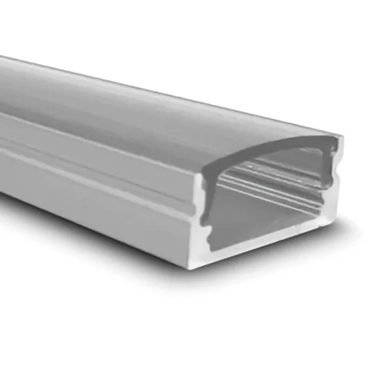PROFILO IN ALLUMINIO PER STRISCIA LED PER SUPERFICIE CON COPERTURA TRASPARENTE 17x7mm 2