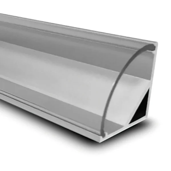 PROFILO IN ALLUMINIO PER STRISCIA LED CON COPERTURA TRASPARENTE PER ANGOLO 16,3x16,3mm