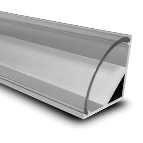 PROFILO IN ALLUMINIO PER STRISCIA LED CON COPERTURA TRASPARENTE PER ANGOLO 16,3x16,3mm