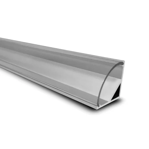 PROFILO IN ALLUMINIO PER STRISCIA LED CON COPERTURA TRASPARENTE PER ANGOLO 16,3x16,3mm