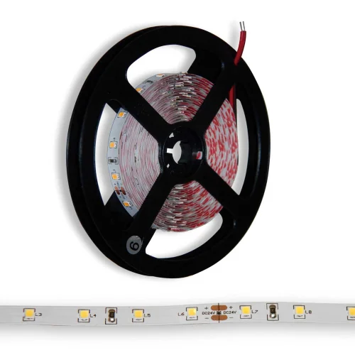 STRISCIA LED 24V DC 9,6 W 60LED 1M LUCE BIANCA 2700K IP20