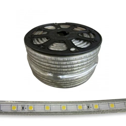 STRISCIA LED 220V AC 15 W 60LEDS 1M LUCE BIANCA 4000K IP65