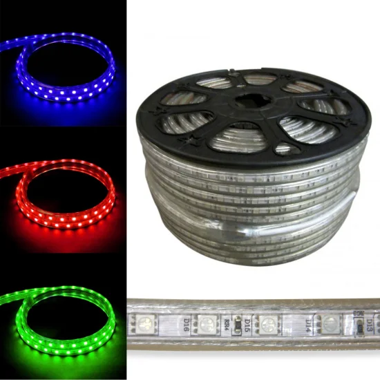 STRISCIA LED 220V AC 14,4 W 60LEDS 1M RGB IP65