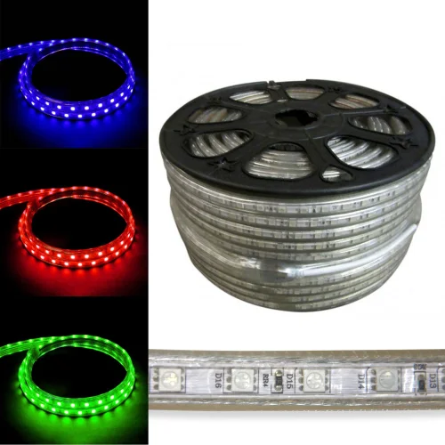 STRISCIA LED 220V AC 14,4 W 60LEDS 1M RGB IP65