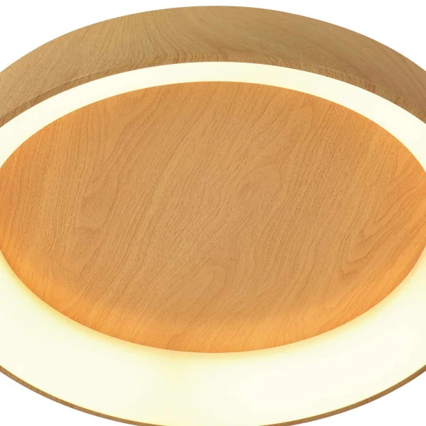 PLAFONIERA LED DIMMERABILE CON MANOPOLA DI CONTROLLO IN IMITAZIONE LEGNO HARALD