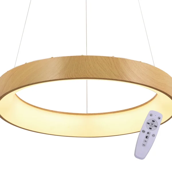 LAMPADA DA SOFFITTO LED DIMMERABILE CON MANOPOLA DI CONTROLLO IMITAZIONE LEGNO HARALD