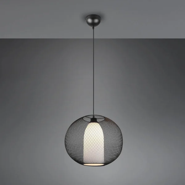 LAMPADA DA SOFFITTO IN METALLO GRIGLIA NERA IDRIS