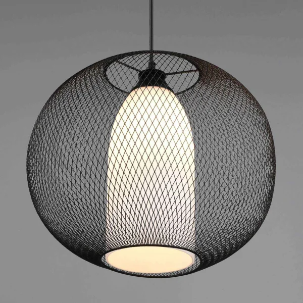 LAMPADA DA SOFFITTO IN METALLO GRIGLIA NERA IDRIS