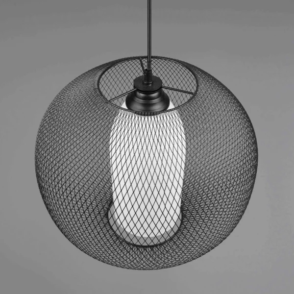 LAMPADA DA SOFFITTO IN METALLO GRIGLIA NERA IDRIS