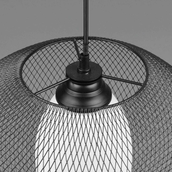 LAMPADA DA SOFFITTO IN METALLO GRIGLIA NERA IDRIS