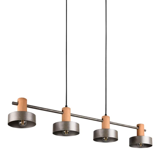 LAMPADA DA SOFFITTO 4 LUCI IN METALLO NICHEL ANTICO NIELS 2