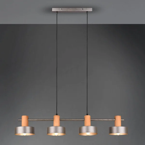 LAMPADA DA SOFFITTO 4 LUCI IN METALLO NICHEL ANTICO NIELS