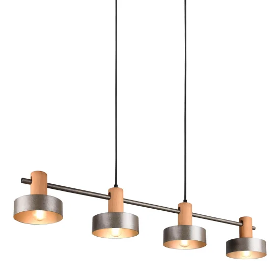 LAMPADA DA SOFFITTO 4 LUCI IN METALLO NICHEL ANTICO NIELS