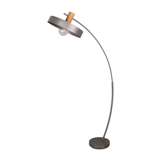 LAMPADA DA TERRA IN METALLO NICHEL ANTICO NIELS