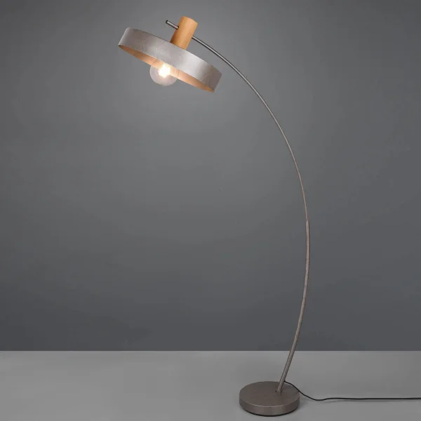 LAMPADA DA TERRA IN METALLO NICHEL ANTICO NIELS