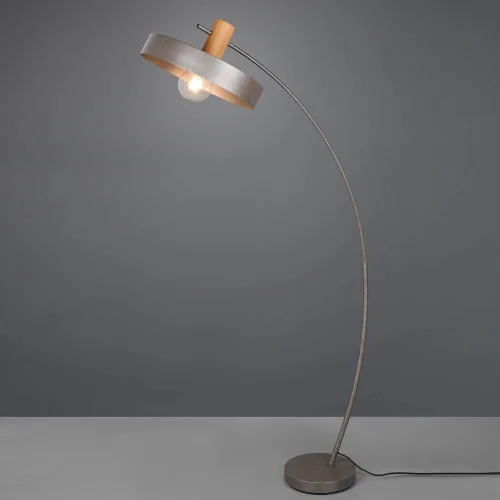 LAMPADA DA TERRA IN METALLO NICHEL ANTICO NIELS