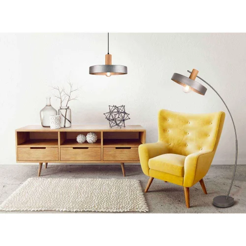 LAMPADA DA TERRA IN METALLO NICHEL ANTICO NIELS