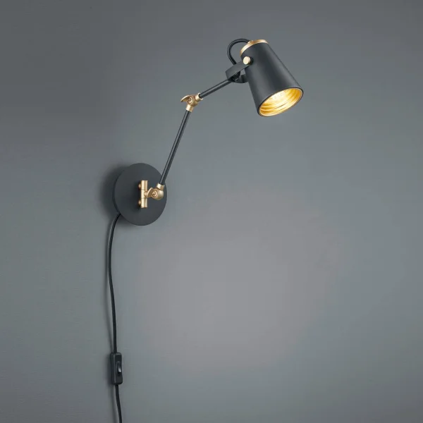 APPLIQUE DA PAREDE IN METALLO NERO E14 QUILES