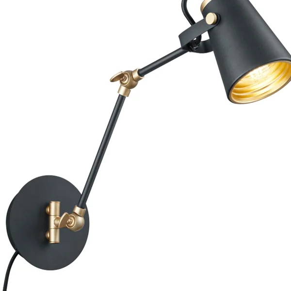 APPLIQUE DA PAREDE IN METALLO NERO E14 QUILES