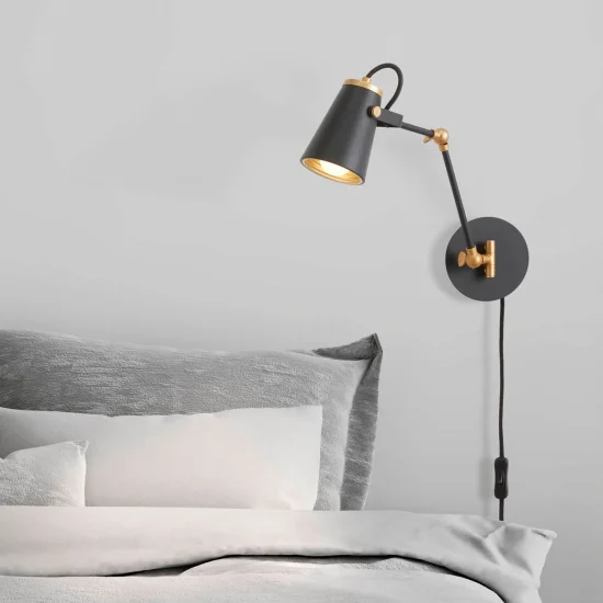 APPLIQUE DA PAREDE IN METALLO NERO E14 QUILES