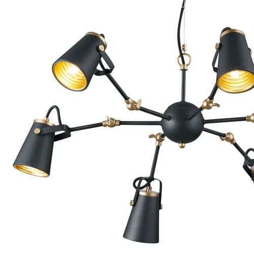 LAMPADA DA SOFFITTO 6 LUCI METALLO NERO E14 QUILES