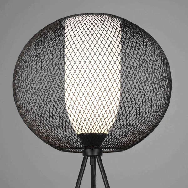 LAMPADA DA TERRA DI METALLO GRIGLIA NERA IDRIS