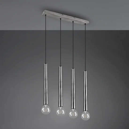 LAMPADA DA SOFFITTO 4 LUCI NICHEL METALLO OPACO SULLIVAN 2