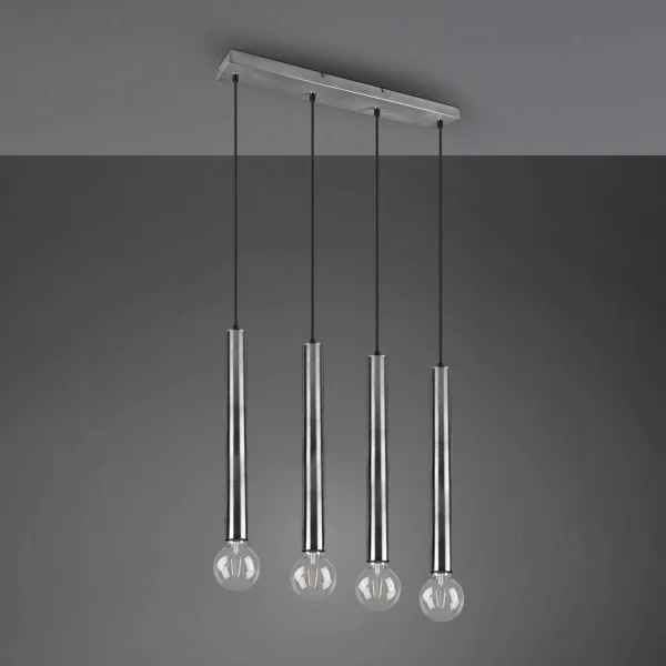 LAMPADA DA SOFFITTO 4 LUCI NICHEL METALLO OPACO SULLIVAN