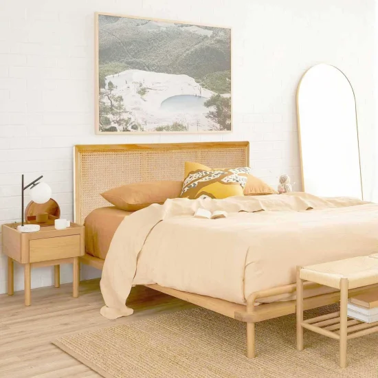 TESTIERA IN RATTAN NATURALE-LEGNO 160 X 2,5 X 70 CM HONOKAA