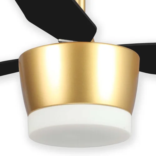 VENTILATORE DA SOFFITTO LED KAWAI 18W NERO ORO / FAGGIO