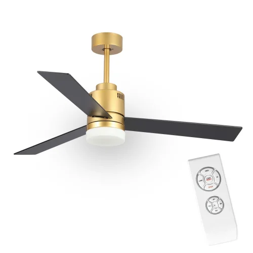 VENTILATORE DA SOFFITTO LED 18W REGOLABILE ORO NERO/FAGGIO GODRIC