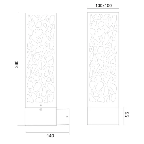 APPLIQUE DA ESTERNO IN ACCIAIO ANTRACITE E27 IP44 JACARANDA