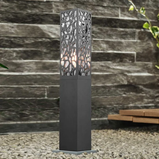 PALO ESTERNO IN ACCIAIO ANTRACITE E27 IP44 60 CM JACARANDA