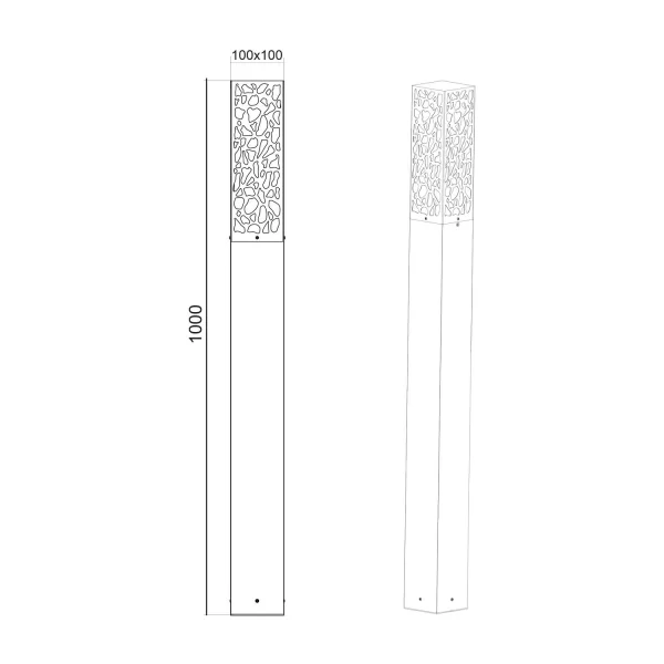 PALO ESTERNO IN ACCIAIO ANTRACITE E27 IP44 100 CM JACARANDA